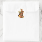 paasbundel met eieren en bloemen ronde sticker (Tas)