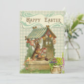  paasbundel met eieren feestdagenkaart (Staand voorkant)