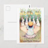  paasbundel met meisje briefkaart (Voorkant / Achterkant)