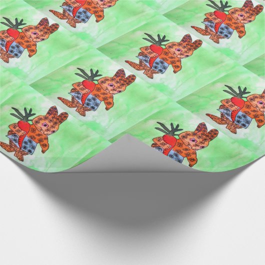 Paasbundel met oranje wortel cadeaupapier (Hoek)