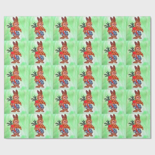 Paasbundel met oranje wortel cadeaupapier (Vlak)