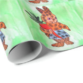 Paasbundel met oranje wortel cadeaupapier (Rol Hoek)