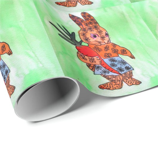 Paasbundel met oranje wortel cadeaupapier (Rol Hoek)