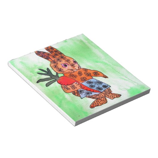 Paasbundel met oranje wortel notitieblok (Schuin)