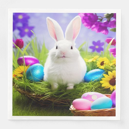 paasbundel met paaseimandje servet (Voorkant)
