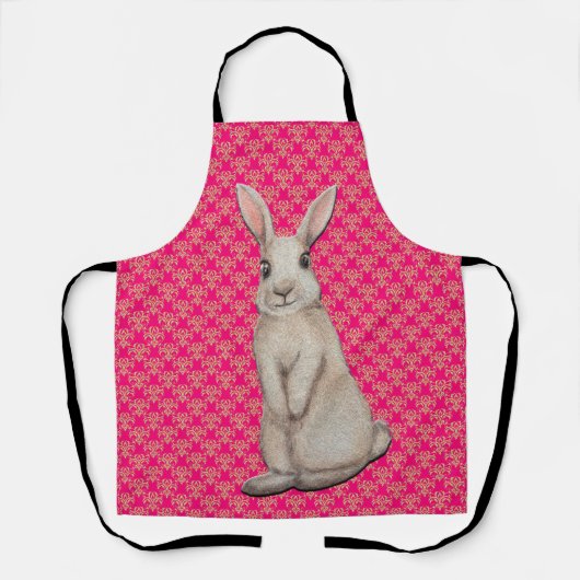 Paasbundel op Gold Damask & Pink Baking Schort (Voorkant)
