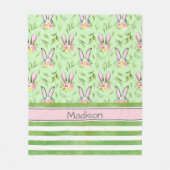 Paasbundelaar en stripes fleece deken (Voorkant)