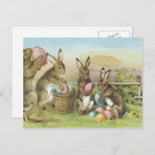 Paasbundelkleurig gekleurd eiveld feestdagenkaart (Voorkant / Achterkant)