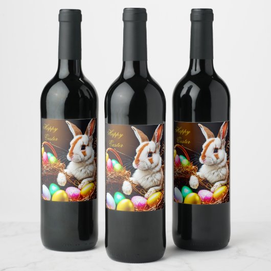 Paasbundelkorst en eieren wijn etiket (Flessen)