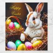 Paasbundelkorst en eieren wijn etiket (Enkel label)