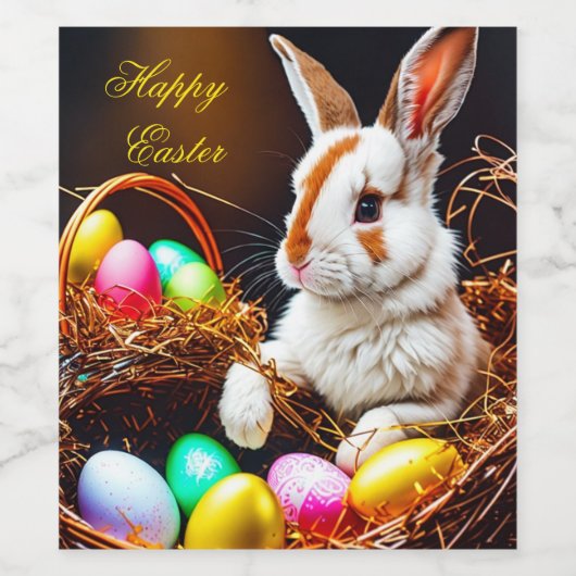 Paasbundelkorst en eieren wijn etiket (Enkel label)