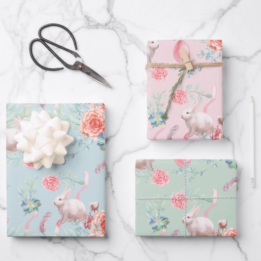 Paasbundellegantie drie kleuren inpakpapier vel (Voorkant)