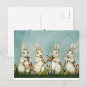  paasbundelmuzikant die speelt briefkaart (Voorkant / Achterkant)