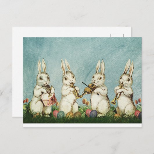  paasbundelmuzikant die speelt briefkaart (Voorkant / Achterkant)