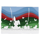 Paasbundelpapier snijdt groene natuur lente groot cadeauzakje (Achterkant)