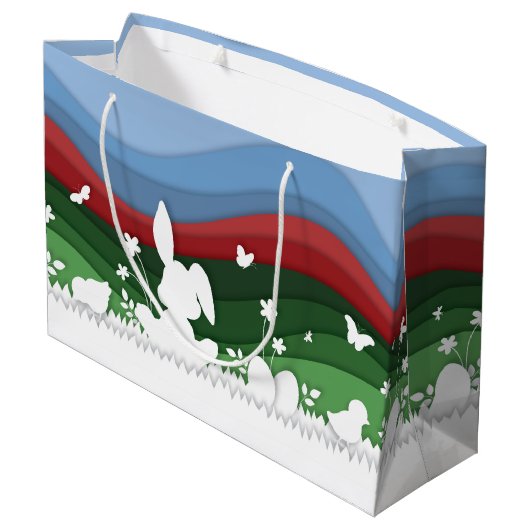 Paasbundelpapier snijdt groene natuur lente groot cadeauzakje (Achterkant Gekanteld)