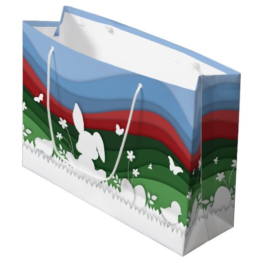 Paasbundelpapier snijdt groene natuur lente groot cadeauzakje (Voorkant Gekanteld)