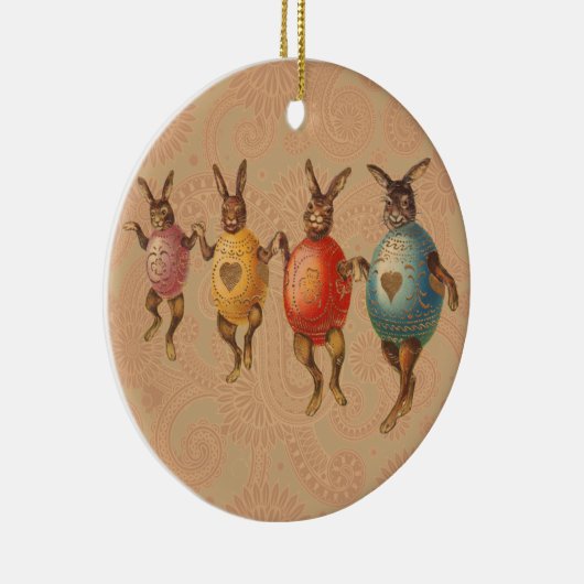  paasbundels die dansen met eierkostuums keramisch ornament (Rechts)