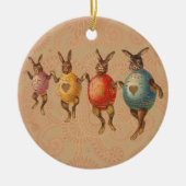  paasbundels die dansen met eierkostuums keramisch ornament (Voorkant)
