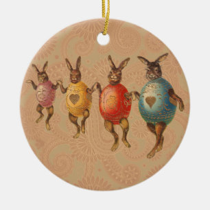  paasbundels die dansen met eierkostuums keramisch ornament