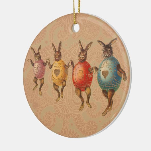  paasbundels die dansen met eierkostuums keramisch ornament (Links)