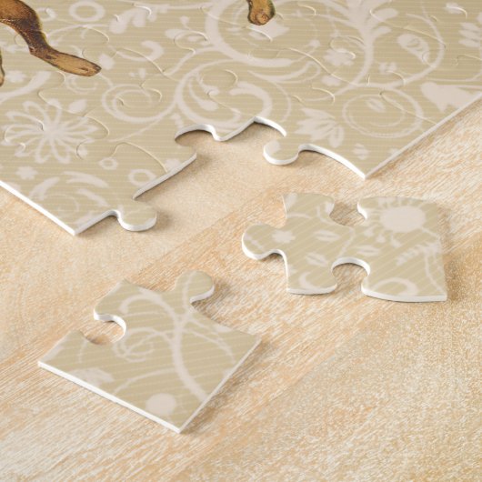  paasbundels die dansen met eierkostuums legpuzzel (Zijkant)