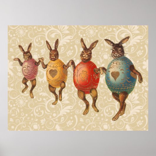paasbundels die dansen met eierkostuums poster (Voorkant)