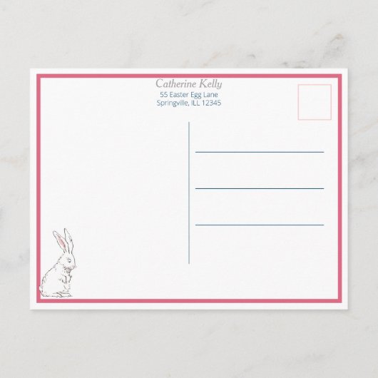  paasbundels, eieren en bloemen briefkaart (Achterkant)