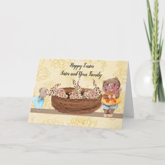 Paasbundels en -Beren voor zuster- en Kaart (Voorkant)
