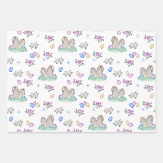 paasbundels en -bloemen inpakpapier vel (Voorkant)