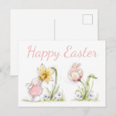 Paasbundels en daffodilkunst briefkaart (Voorkant / Achterkant)