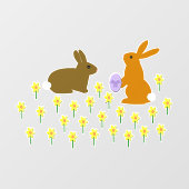Paasbundels en deaffodils raamsticker (Vel)