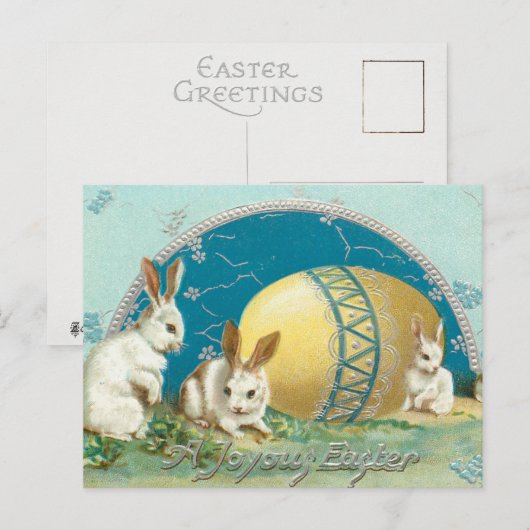  paasbundels en gedecorbeerde eieren feestdagenkaart (Voorkant / Achterkant)