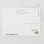  paasbundels en gedecorbeerde eieren feestdagenkaart (Achterkant)