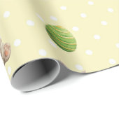 paasbundels en gekleurde eieren gele pokadots cadeaupapier (Rol Hoek)