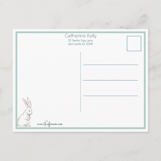  paasbundels en kinderen briefkaart (Achterkant)