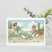 paasbundels en kinderen feestdagenkaart (Staand voorkant)