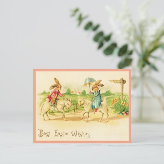  paasbundels en lammeren briefkaart (Staand voorkant)