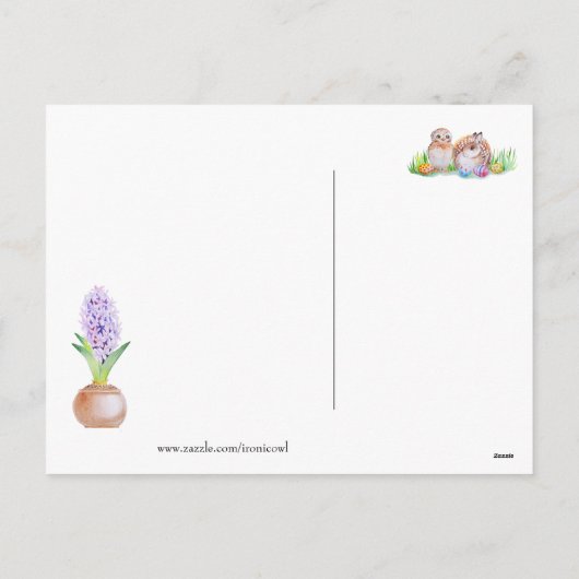 Paasbundels en sleepnetten feestdagenkaart (Achterkant)