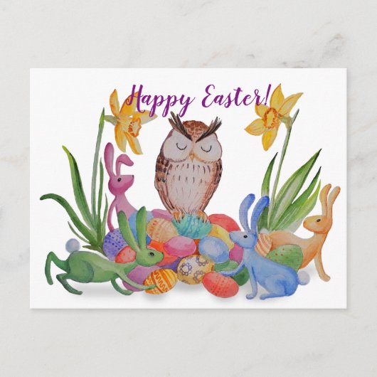 Paasbundels en sleepnetten feestdagenkaart (Voorkant)