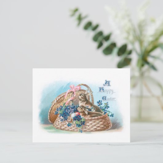  paasbundels en vergeet-me-nots briefkaart (Staand voorkant)