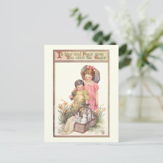  paasbundels en vredesboodschap briefkaart (Staand voorkant)