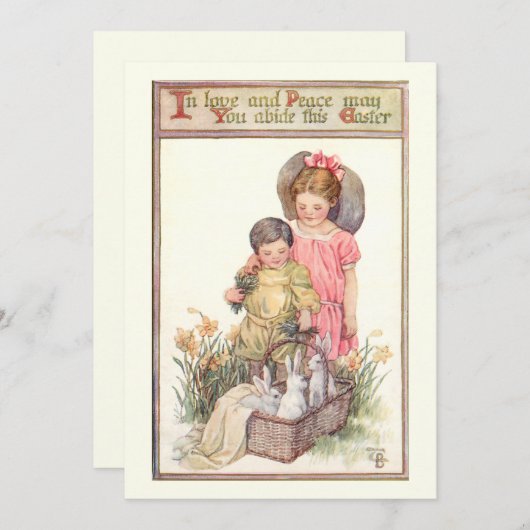 paasbundels en vredesboodschap feestdagenkaart (Voorkant / Achterkant)