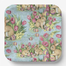 paasbundels in de tuin met sleepboten papieren bordje