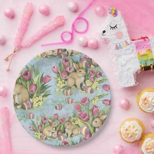 paasbundels in de tuin met sleepboten papieren bordje (Feest)