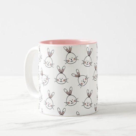 Paasbundels in wit tweekleurige koffiemok (Voorkant links)