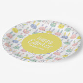 Paasbundels met bloemen in pastelkleuren papieren bordje (Gekanteld)