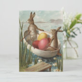 paasbundels met eieren in het kippenhok feestdagenkaart (Staand voorkant)