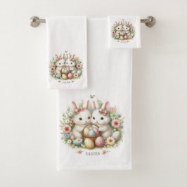 PaasBunnies, Eieren en Bloemen Bad Handdoek