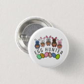 PaasBunnies, Eierjager Ronde Button 3,2 Cm (Voorkant /achterkant)